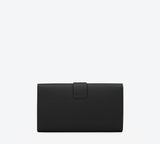 Classic Y Clutch in Black Leather