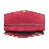 Color-block leather envelope clutch