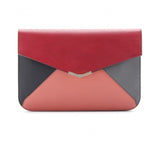 Color-block leather envelope clutch